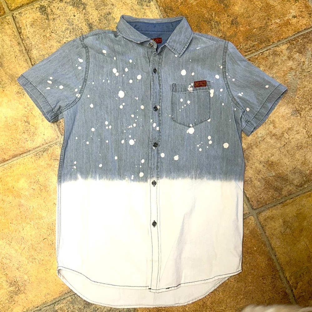NWT. FOR ALL MANKIND BLEACH BUTTON UP
